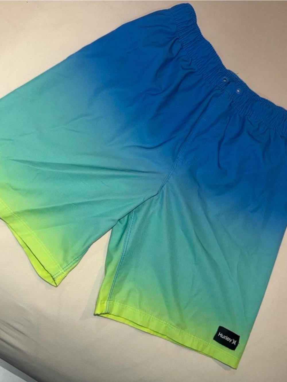 Hurley Men’s Blue to Lime Ombre Swim Shorts